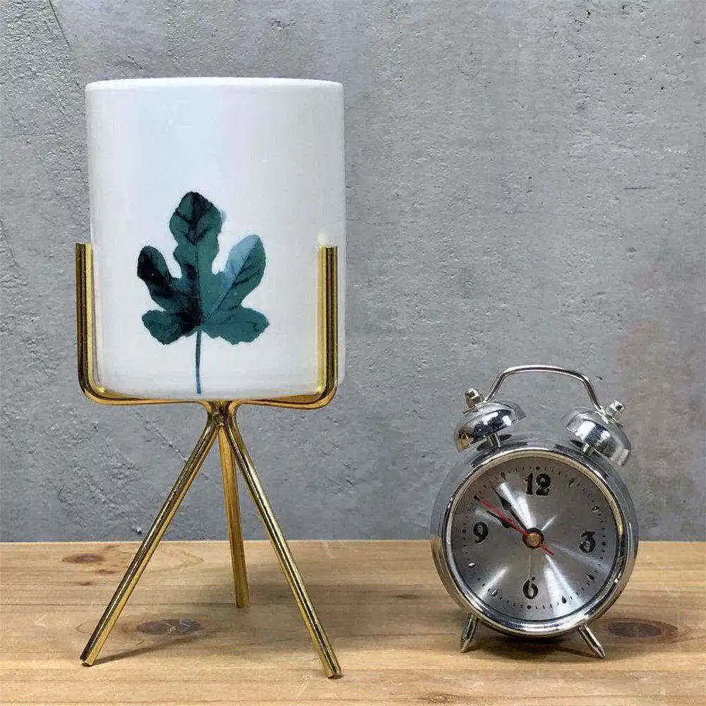

Nordic Chic Storage Jars No Frame Ins Minimalist Leaves Pattern Pencil Holder Ceramic Floral Machine Flower Vase Storage Jar