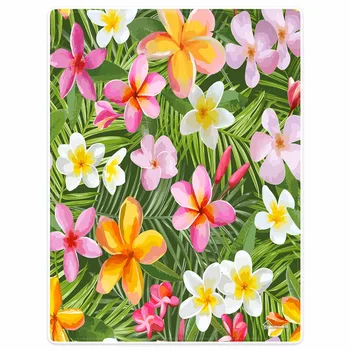 

Blanket Comfort Warmth Soft Plush Easy Care Machine Wash Colorful flowers green leaves camouflage Sofa Bed Throw Adult blanket