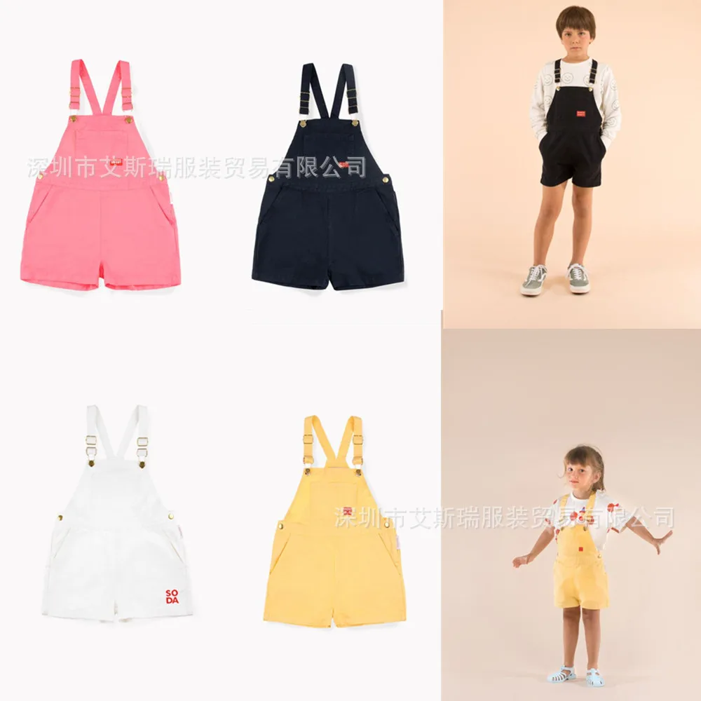 

TC2019 Spring and Summer New Ins Hot Same Series Boys and Girls Baby Bib Jumpsuit Soild Cotton Bib Pants Kid Rompers Boys Pants