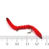 ICERIO 10PCS Red San Juan Worm Aquatic Worms Wet Nymph Trout Fly Fishing Bait 12# ► Photo 2/2