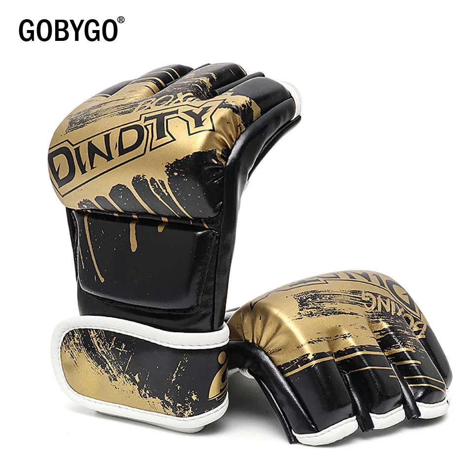 GOBYGO MMA Kick Boxing Gloves Mitts Fight Punch PU Leather Training Muay Thai Kickboxing for Sanda Karate |