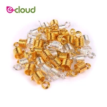 10 шт./лот Новое поступление волос Бусины Стиль спираль Форма Dreadlock Бусины золотые и серебряные волосы косы манжеты клип 9 мм волос кольцо трубки