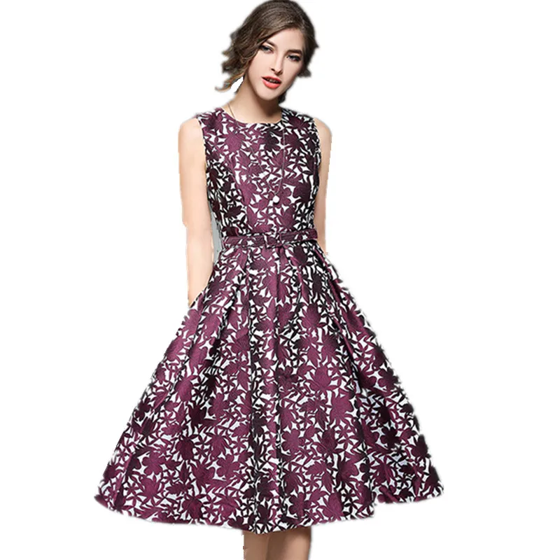 

SMTHMA 2019 New Spring Dress High Quality Runway Sleeveless vest Jacquard Dress