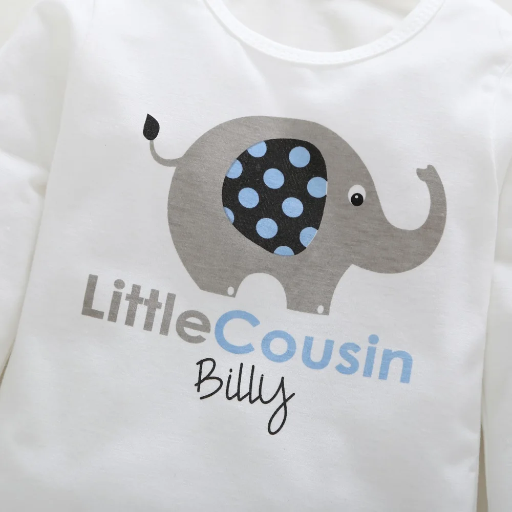 Новая хлопковая футболка для маленьких девочек и мальчиков хлопковая футболка с длинными рукавами с принтом слона и акулы детские футболки, топы, одежда Детские футболки