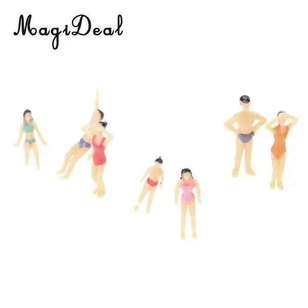 MagiDeal 20Pcs 1/50 Scale Painted Model Beach Standing Seated People Figures for Sea Building Models Layout Room Desk Decor Toy