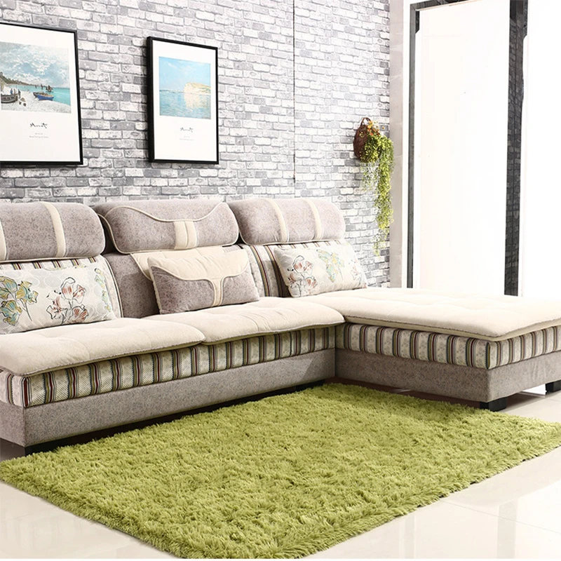 

New 16 Color washed silk hair non-slip carpet living room coffee table blanket Bedroom bedside mat yoga rugs solid color plush