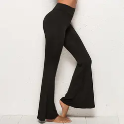 2019 новые брюки женские модные брюки Однотонные эластичные леггинсы брюки с высокой талией женские расклешенные брюки