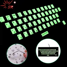 SR Luminous Waterproof Russian Language Keyboard Stickers Protective Film Layout with Button Letters Alphabet for Computer