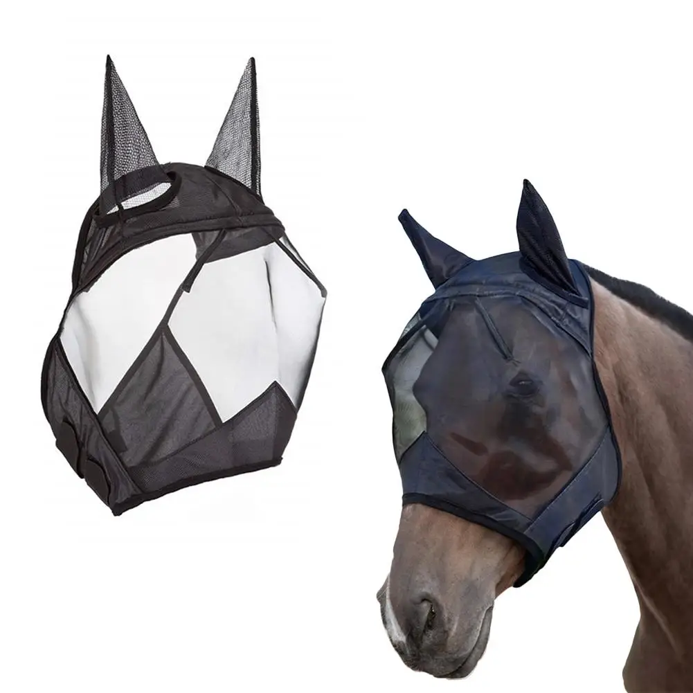 

Horse Fly Mask Comfortable Breathable Horse Mask With Ear Anti Mosquito Horse Mask Ear Cover Meshed Protector