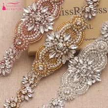 Lone Crystal Habdmade пояс невесты без ленты ремень безопасности pedreria Свадебные аксессуары 3 цвета ZA034