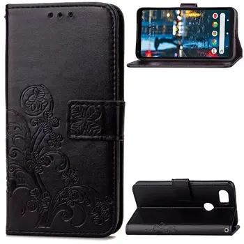 

10pcs/lot Clover Pattern Wallet Leather Stand PU+TPU Case with Card slot For Google Pixel 2 XL / Pixel 2
