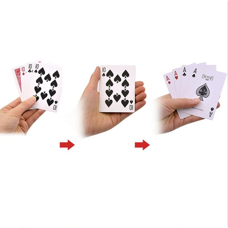 4 Cards Transformer magic tricks 10 to A card magic props 10 change magic Fad CA