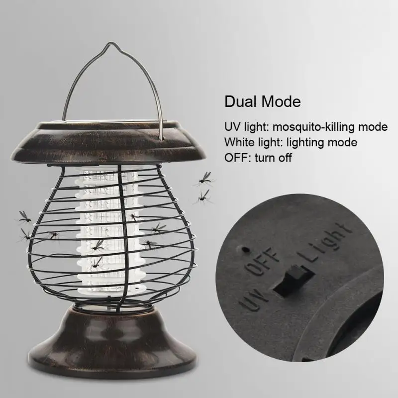 Chiclits Solar Power Mosquito Killer Light Convenient Portable UV LED Pest Killing Lamp Outdoor Camping Waterproof Bug Repellent (11)