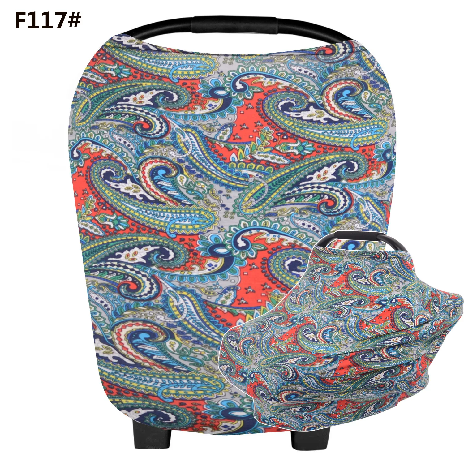 Закрывающий Полог для грудного вскармливания детское автокресло для бесконечности шарф коляска и торговый автомобиль красочный волнистый узор - Цвет: F117