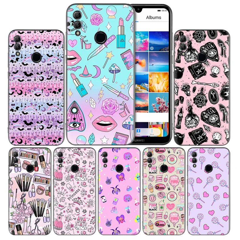 

Girly Pastel Witch Goth Silicone Case Cover for Huawei Honor 8X 8C 8A 8S 10 10i 20i 20 Play Y9 Y7 Y6 Y5 Lite Pro 2018 2019 Couqe