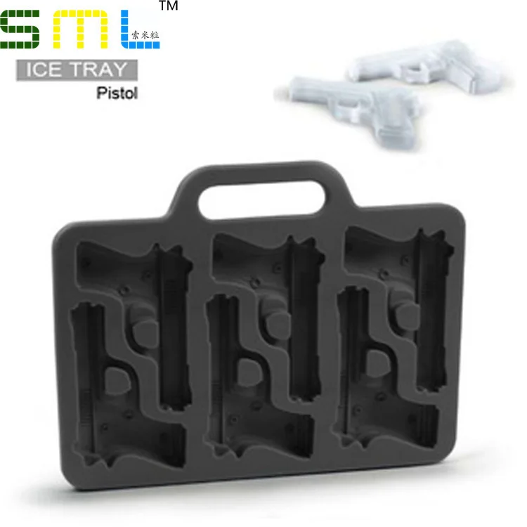 Пистолет стиле Ice Mold Силиконовые Ice Cube Trayuse для Кухни Делает Home, 21*10.5*3.5 СМ! E35