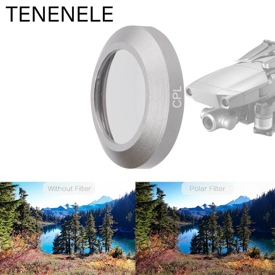 Фильтры для камеры TENENELE фильтр дрона ND4 ND8 ND16 DJI Mavic 2 Zoom Polar PL UV Protector Filter Accessories Mavic2
