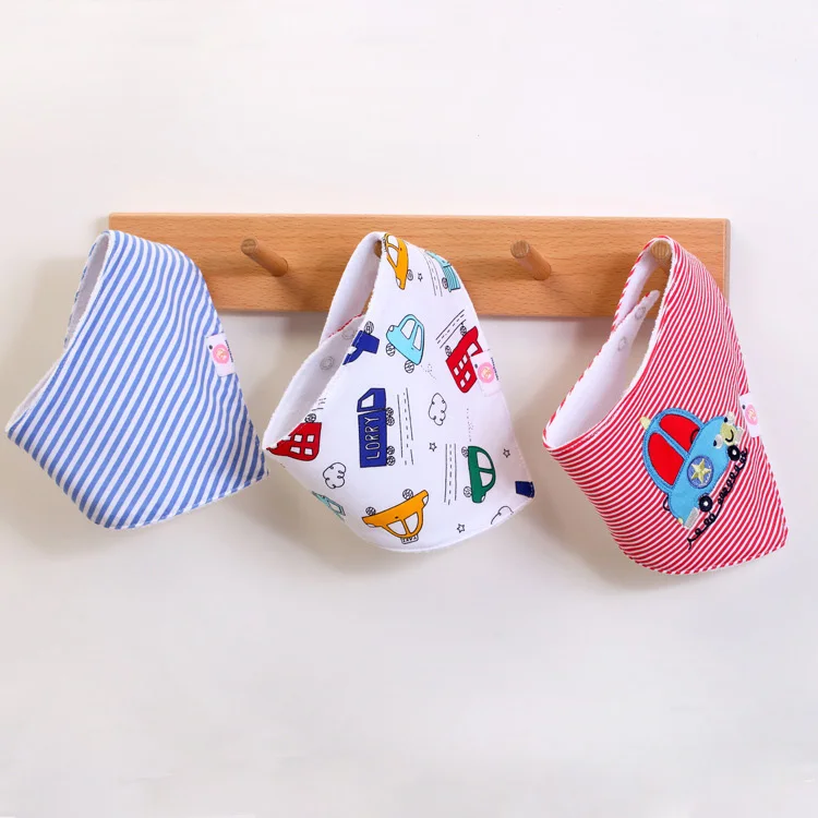 3pack Infant Burp Cloth Triangle Baby Bibs Cartoon Waterproof Saliva
