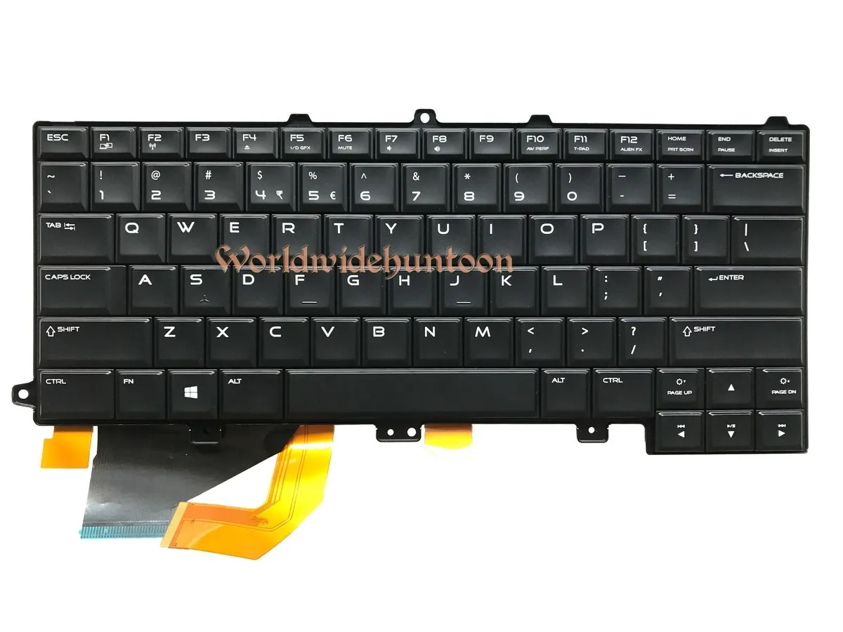 

Reboto Original Brand New Laptop Keyboard for Dell Alienware 14 US Layout keyboard with backlit NSK-LB0BC 0FFGJW 100% Tested