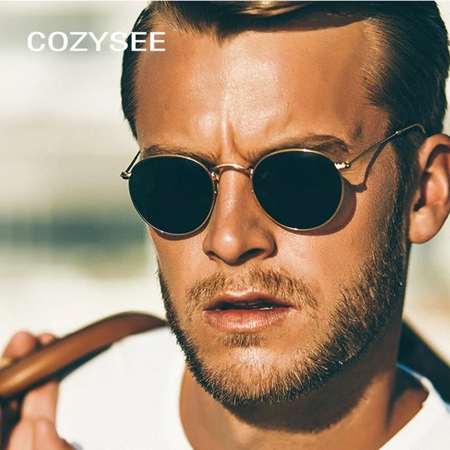 Men Rapper Sunglasses Black Lens Luxury Punk Eye Wear Gold Metal Circle  Frame | eBay