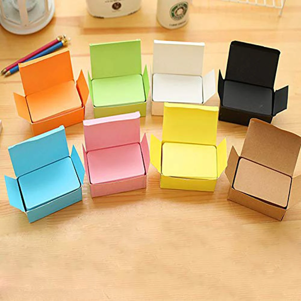 

XRHYY 100 sheets Message Cards Thicker Kraft DIY Graffiti Paper Card Leaf Blank Word Announcement Small Card Notepad Word Card