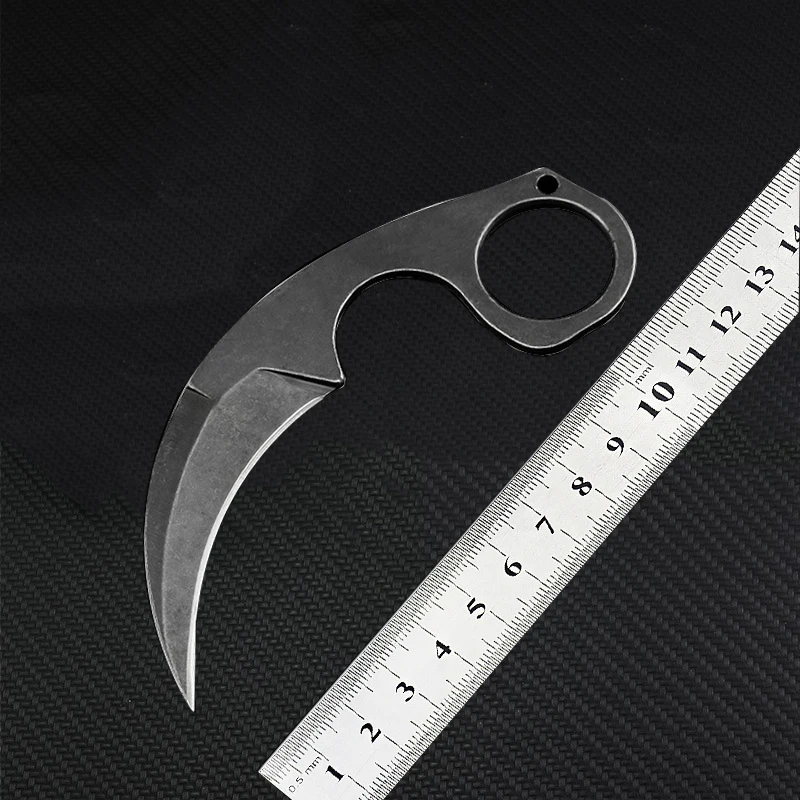 

Swayboo 440C Stainless Steel Fixed Blade Claw Knife Stone Washed 58HRC Hardness Karambit Knife Camping machete Knifves