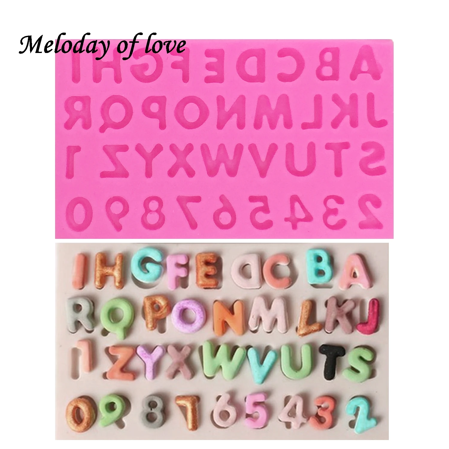 Molde De Silicón Fondant Corazones Letras Alfabeto Abecedario