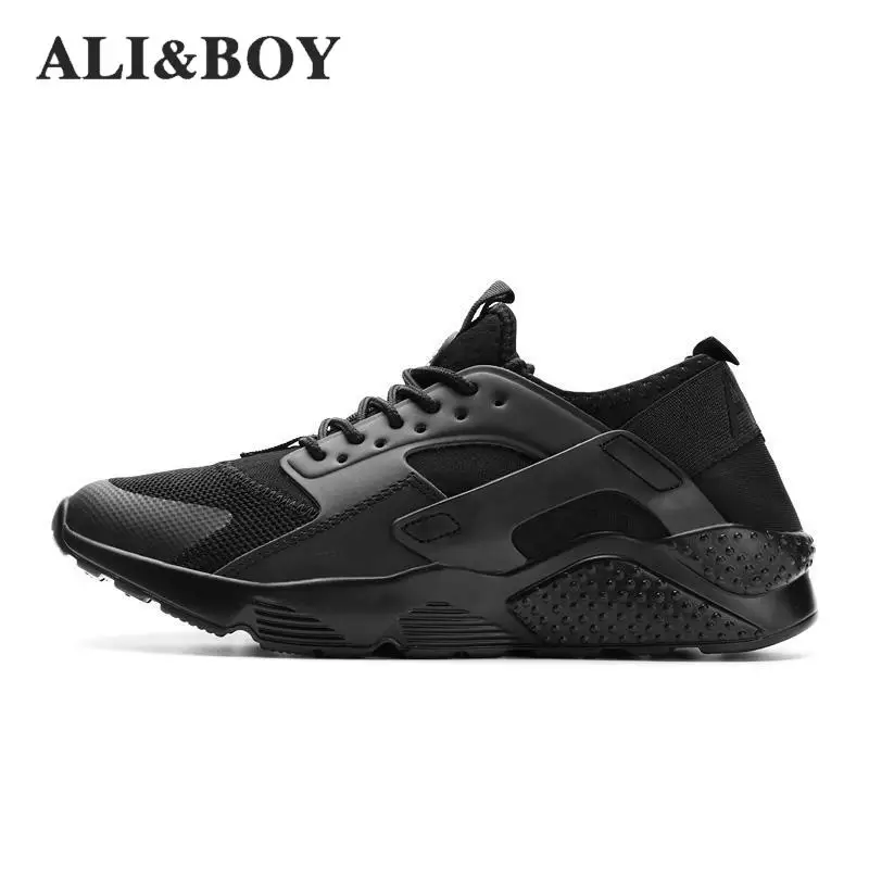

Men's Running Shoes 2017 Spring/summer Black Men Outdoor Sports Trainers Breathable Sneakers Zapatillas Size 45 46 Walking Shoes