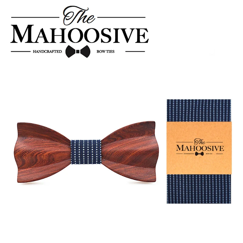 Mahoosive мужской стиль винтажный цветочный принт деревянный галстук-бабочка для жениха Свадьба Gravata Тонкий цветочный узкий галстук-бабочка