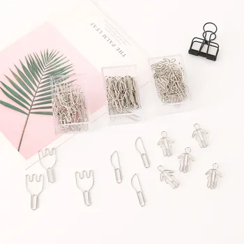 

Special style paper clips 20 pcs Silver color shape clips Cutlery Knife and Fork Shaping Large Decorative Bookmark