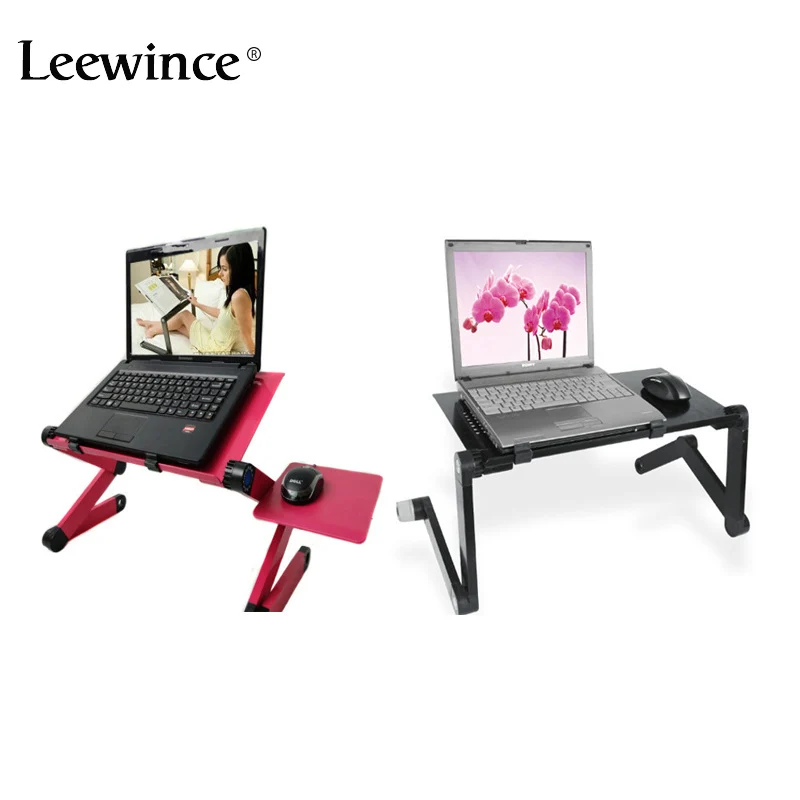 

Leewince Folding computer table, portable Notebook PC with tray, adjustable Notebook table ventilation Stand Bed.