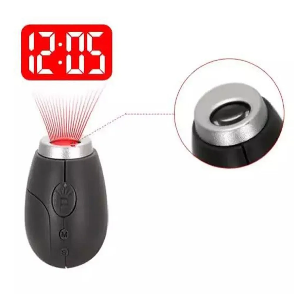 

2018 New Digital Time Projection Clock Mini LED Night Light Projector Flashlight Keychain Clocks Easy To Carry High Quality SA60