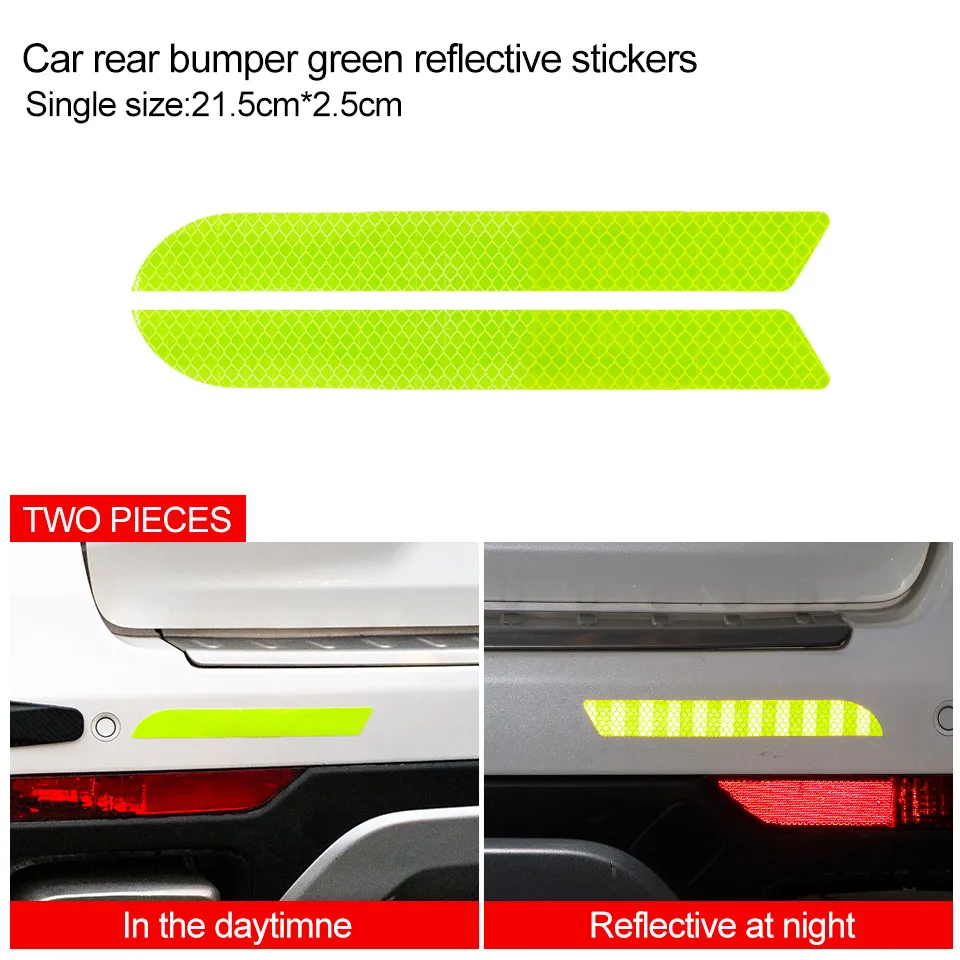 Автомобильная Светоотражающая полоса, наклейки, защитные столкновения, царапины для Toyota Benz Audi BMW Honda Mazda hyundai, аксессуары для стайлинга автомобилей - Цвет: Зеленый