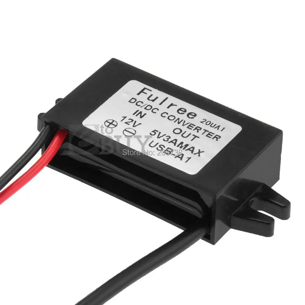 50 шт./лот водонепроницаемый USB DC 12 V до 5 V 3A понижающий регулятор напряжения