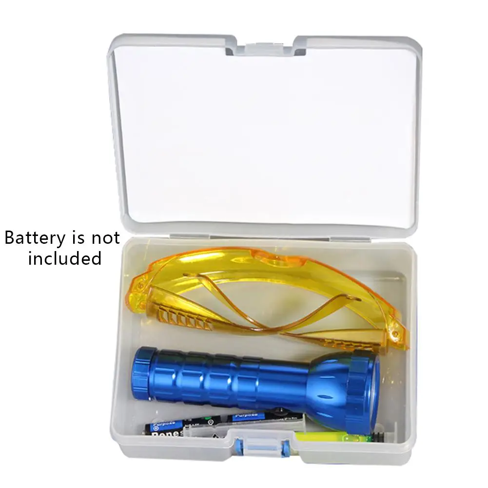 Including LED Flashlight UV-Protecting Glasses Tool Box Leak Detection Tools Detector Kit for Car R134A R12 Air Conditioning A//C Sealing System