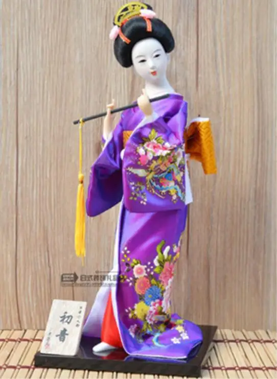 1 шт. японская гейша кукла Орнамент Ремесло домашнего интерьера подарок украшение кимоно стиль мульти шаблон - Цвет: W