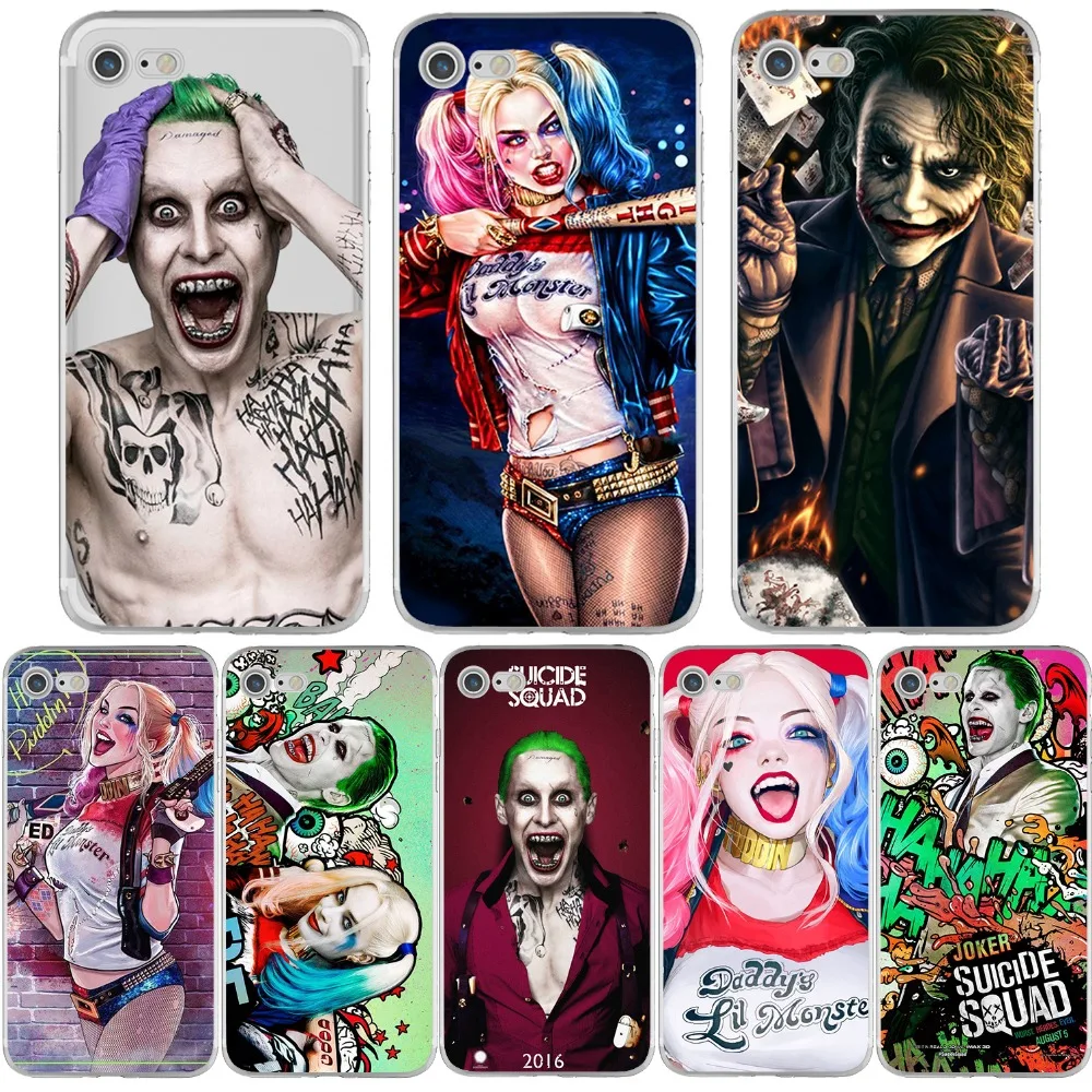 

ciciber Suicide Squad Joker Phone Cases for iPhone 11 Pro Max Cover For iPhone XR 8 7 6 6S Plus X XS Max 5S SE Soft TPU Coque