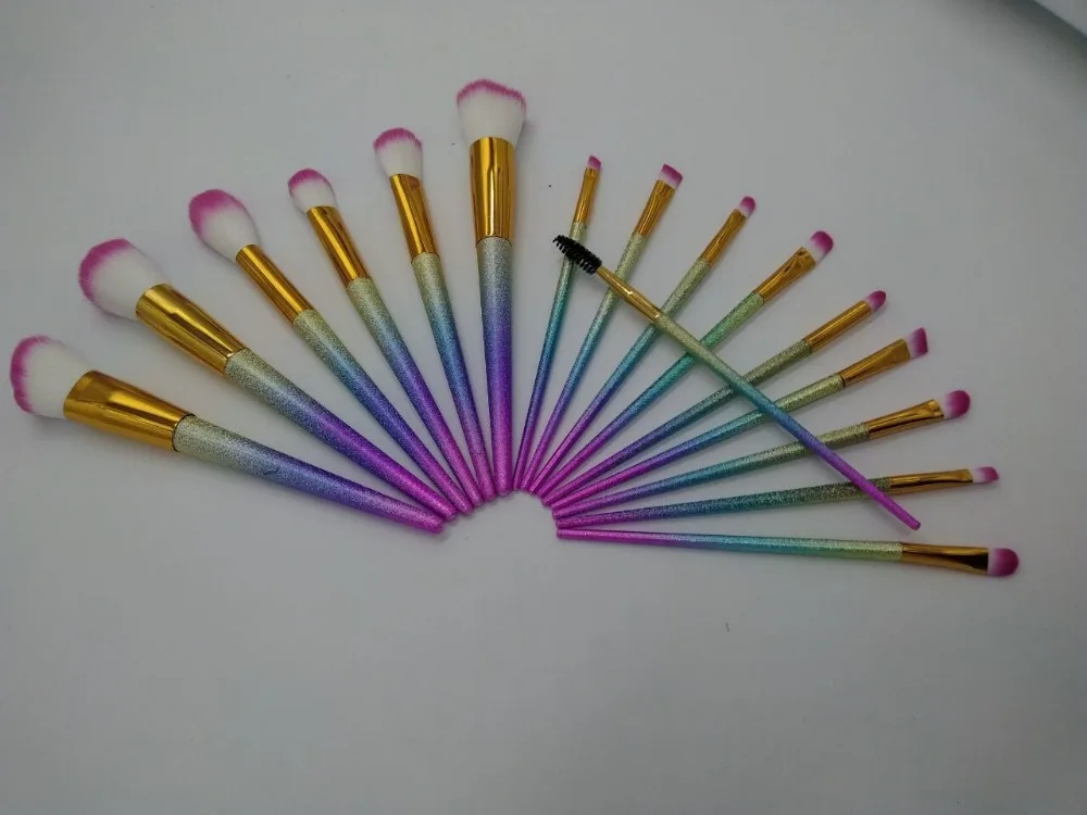 

New 16 Sand Scrub makeup Brush Set colorful color fade beauty makeup Tools