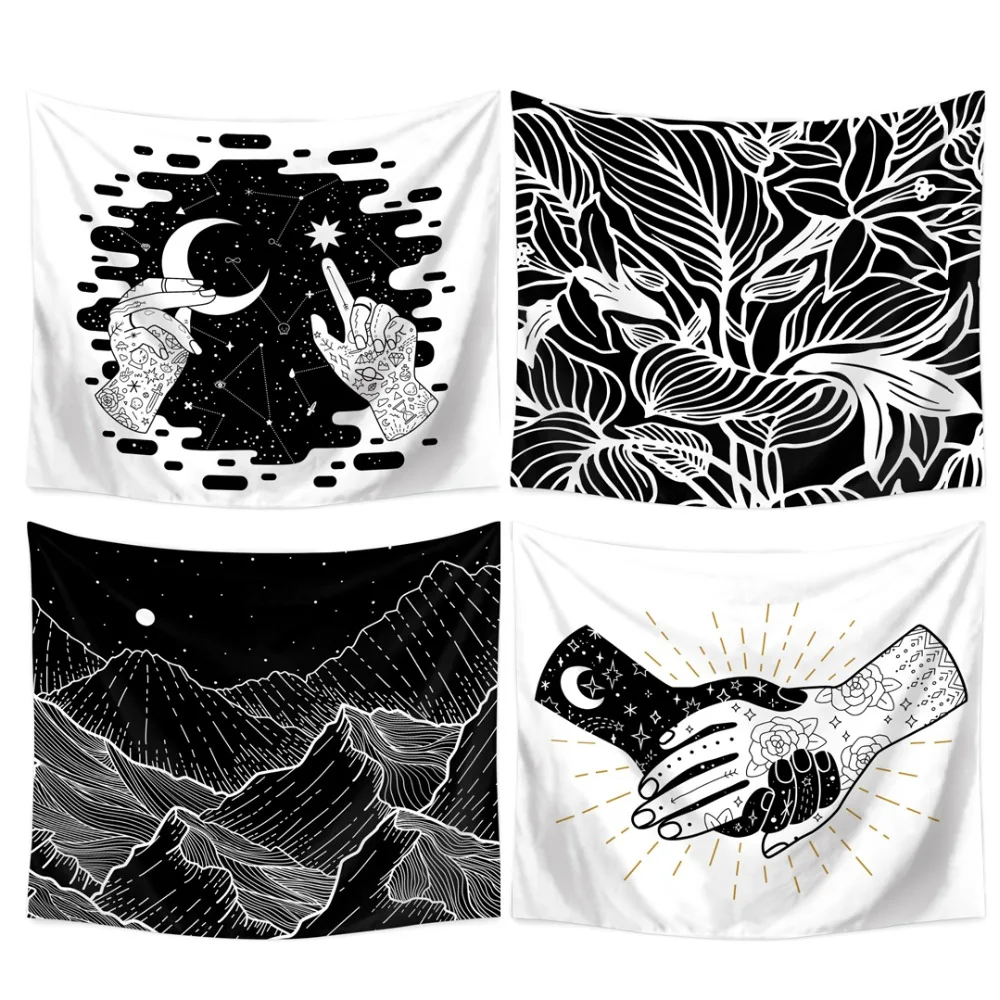 

110*130cm Star Mountain Printed Wall Cloth Tapestry Polyester Hanging Wall Carpet Decorative Tablecloth Blanket Home Decor 60007