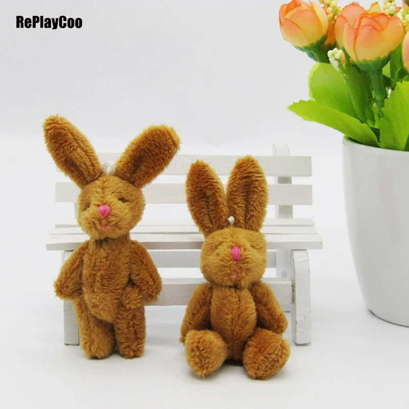 

10Pcs/Lot Kawaii Mini Bunny 8CM Plush Toys Flower Rabbit Soft Stuffed Animal Toys Small Pendant By Phone Gifts For Wedding 02301