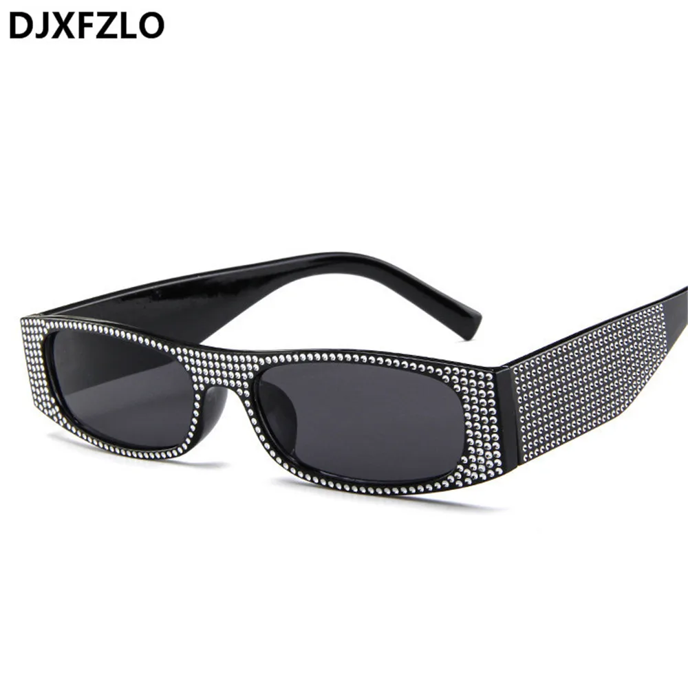 

DJXFZLO hot sunglasses women brand designer Small square fashion sunglasses Retro evening glasses cross-border blue sea UV400