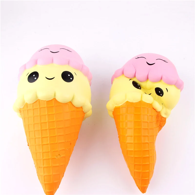 Jumbo Squishies замедлить рост Мороженое двойной смайлик Squeeze мороженое телефон Ремешок игрушки 16 см