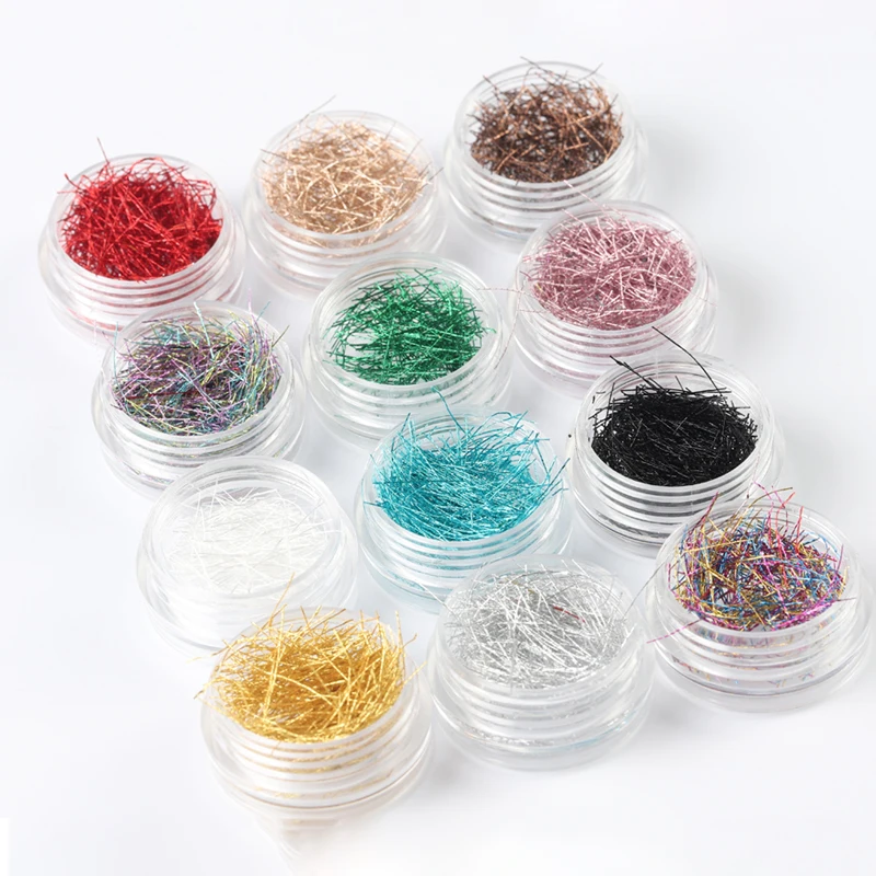 

Nail Supplies Gold Silver Silk Stripes Lines Sequins Magic Effect Chrome Powder Mirror Powder Aluminum Foil Flakes Decoration