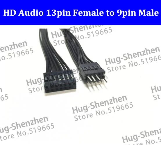 HD аудио 13 Контактный Разъем 9-контактный Мужской кабель для конвертера для lenovo подключение материнской платы хост спереди Панель аудио --- 5