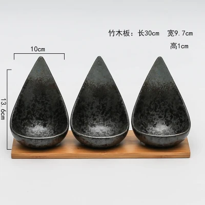 Креативное керамическое блюдо в японском стиле, деревянный поднос, сушеные фрукты, закуски, конфета, блюдо, разделенное блюдо, соус, блюдо - Цвет: 3