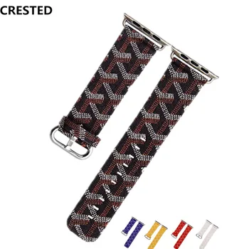 

CRESTED Genuine leather strap For Apple watch 4 band 44mm/40mm iwatch 4/3/2/1 42mm/38mm classic wrist bracelet Crazy Horse belt