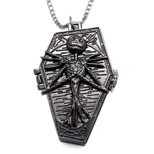 Рождественский Подарок Готический Стиль карманные часы стиль кошмар перед рождественское ожерелье карманные часы часовая цепочка для мужчин и женщин