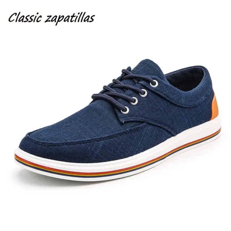Классическая обувь Zapatillas мужская на плоской подошве Новинка парусиновая Обувь