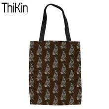 THIKIN женская сумка-шоппер с изображением австралийской овчарки плоской подошве из парусины с орнаментом и женские сумки шопперы большой Ёмкость сумка-шоппер сумка Eco для многоразового использования