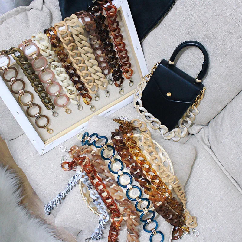 

Detachable Acrylic Chains Accessories Brands Acrylic Resin Bag Strap Women Plastic Shoulder Belt Shoulder Strap Handbag Strap